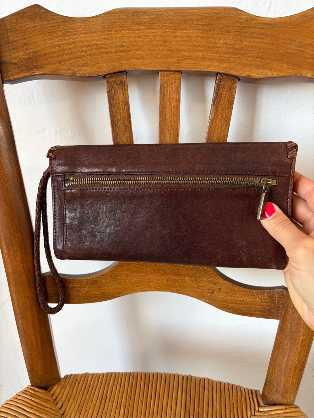 HOBO Dark Brown Leather Wristlet Clutch - Picture 5 of 13
